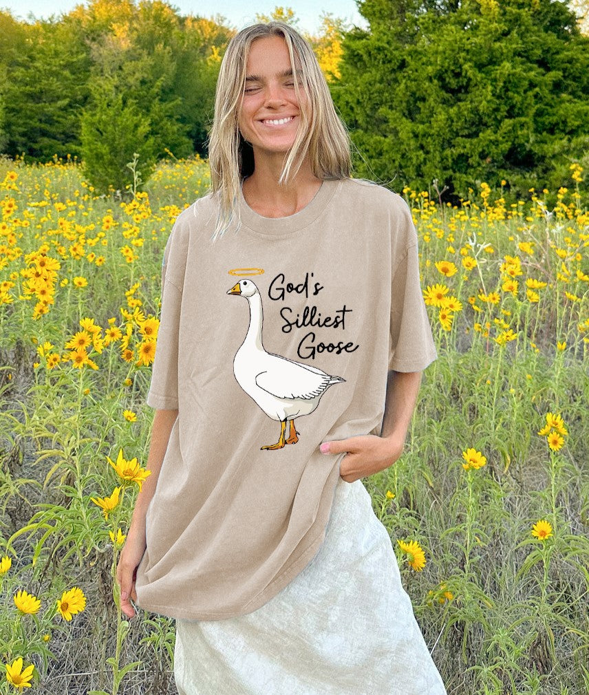 God's Silliest Goose Washed Christian T-shirt