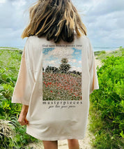 Poppy Field God Turns Double Sided Washed Christian T-shirt