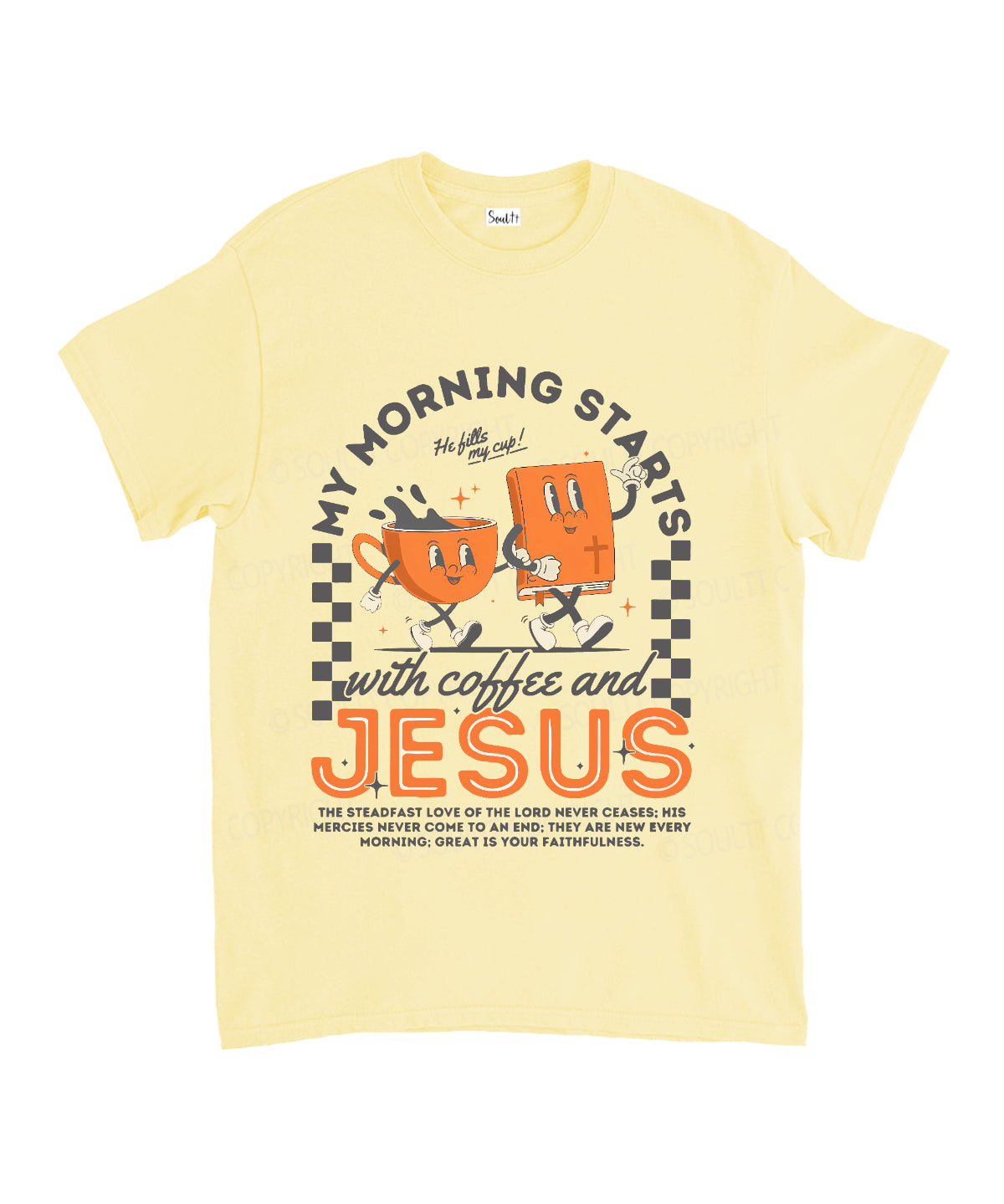 My Morning Stars With Coffee And Jesus Unisex Cotton Christian T-Shirt