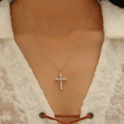 Rotatable Crown Cross Necklace
