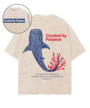 Created By Purpose Double Sided Unisex Washed Christian T-shirt