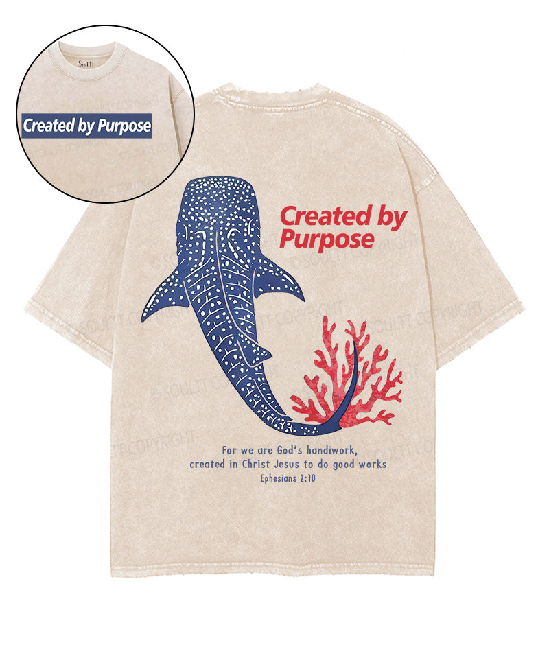 Created By Purpose Double Sided Unisex Washed Christian T-shirt