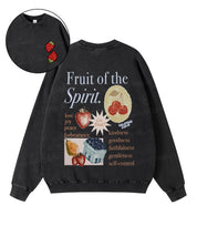 Fruit Of The Spirit Double Sided Washed Christian Sweatshirt