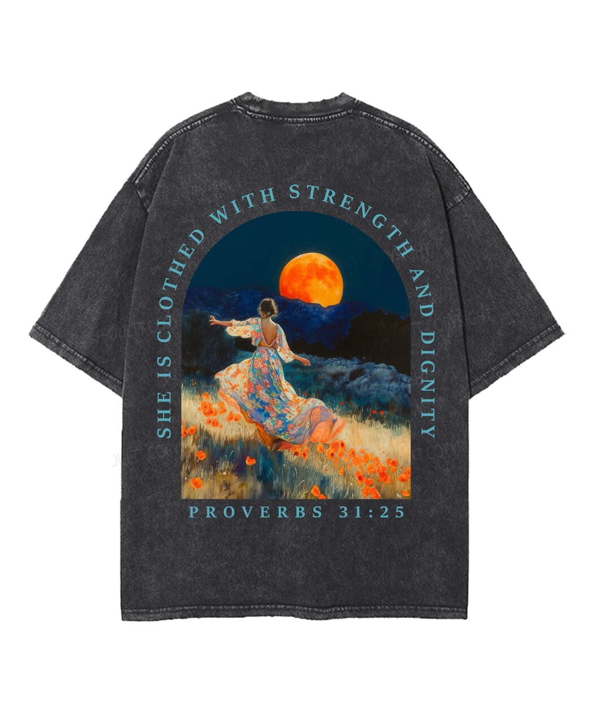 She Is Clothed With Strength And Dignity Double Sided Unisex Washed Ch ...