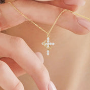 Rotatable Crown Cross Necklace