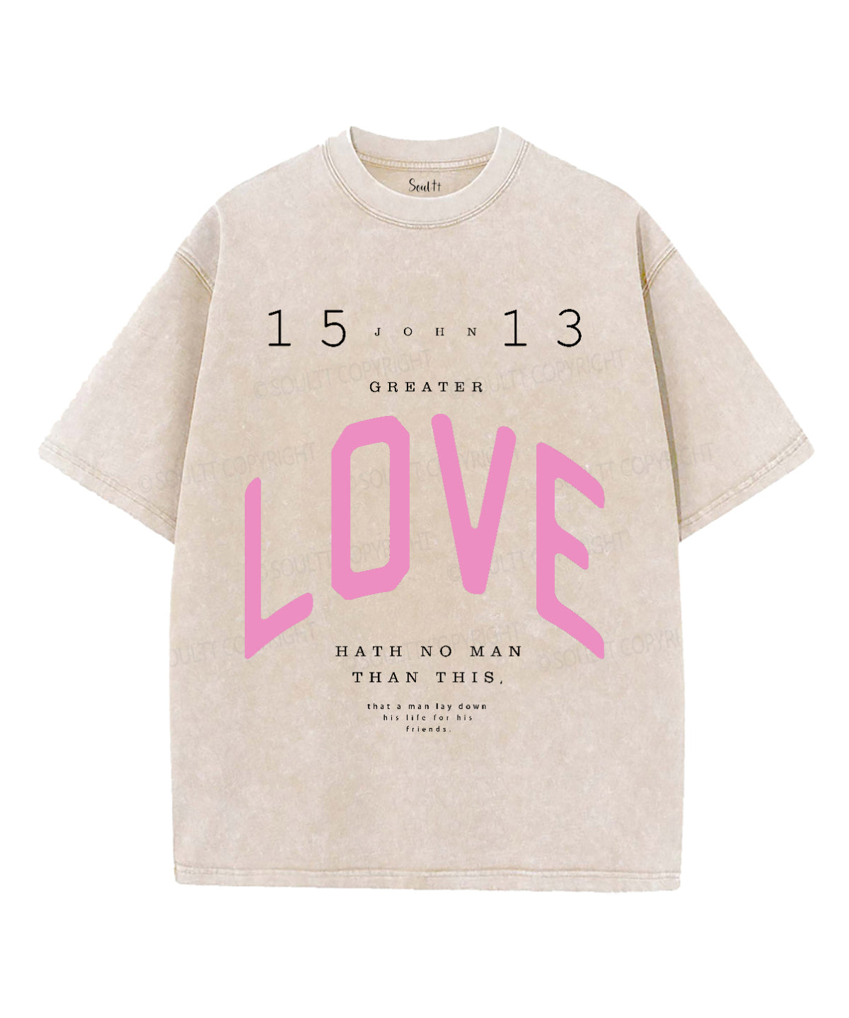 Greater Love Washed Christian T-shirt