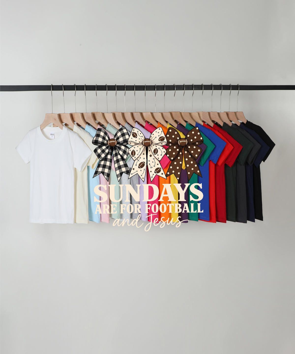 Sundays Are For Football And Jesus Double Sided Kids Cotton Christian T-shirt