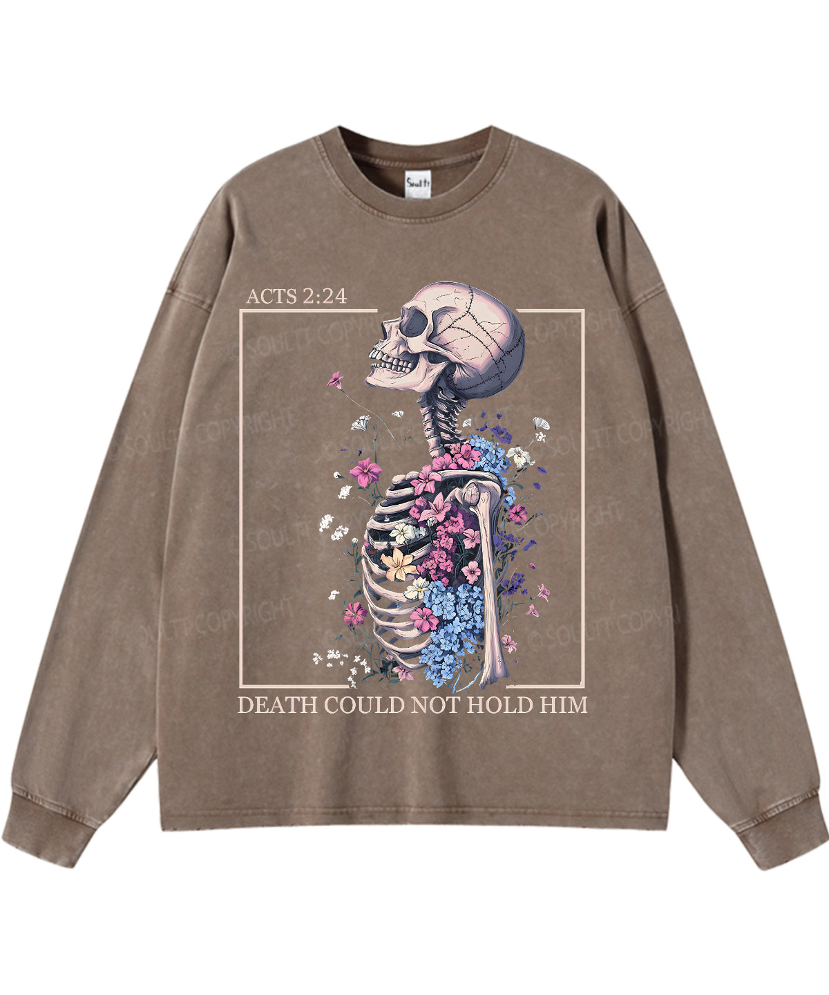 Death Could Not Hold Him Washed Christian Long-sleeve T-shirt