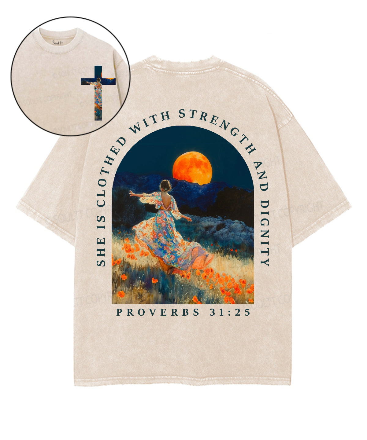 She Is Clothed With Strength And Dignity Double Sided Unisex Washed Ch ...