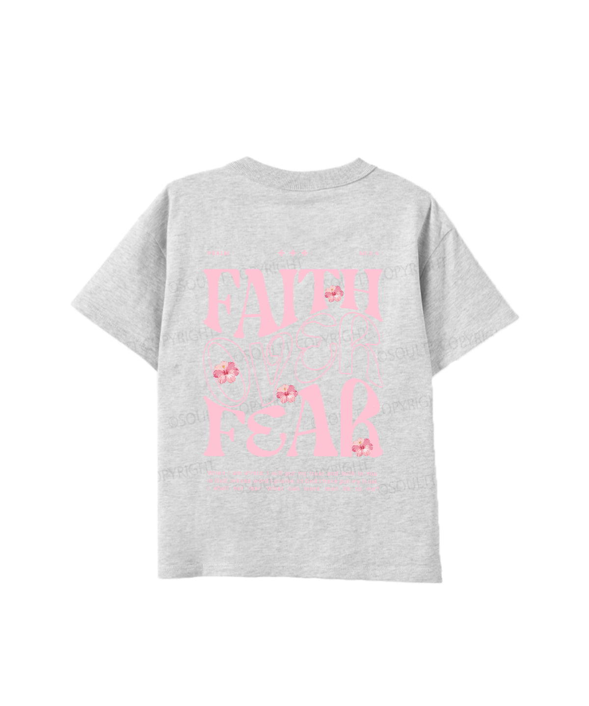 Kids Faith Over Fear Double Sided Cotton Christian T-shirt