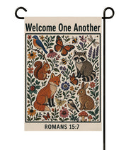 Welcome One Another Christian Garden Flag