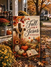 Fall For Jesus Garden Flag