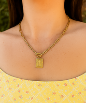 Cross-Shaped Square Pendant With OT Buckle Design