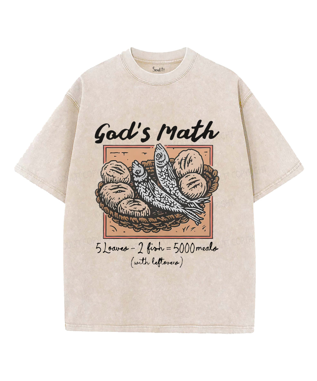 God's Math SUnisex Washed Christian T-shirt – Soultt