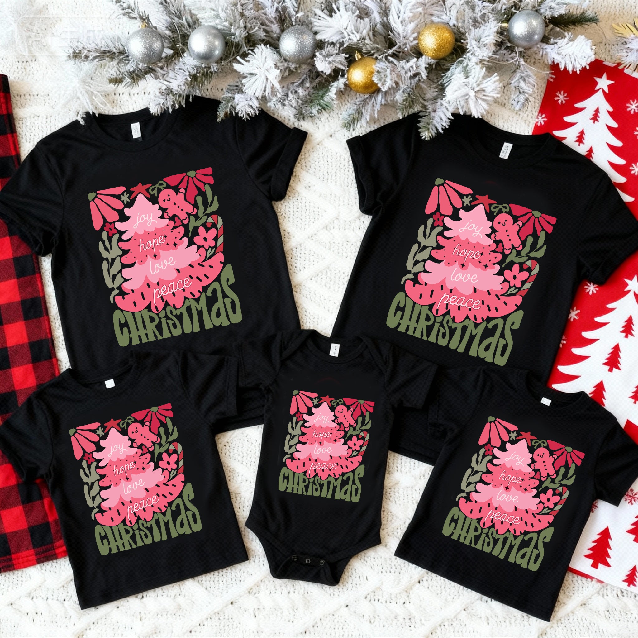 Joy Hope Love Peace Family Matching T-Shirts