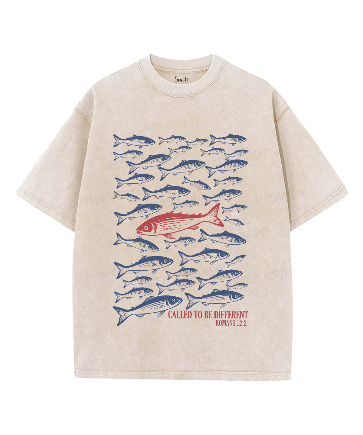 Called to be Different Fish Unisex Washed Christian T-shirt – Soultt
