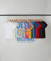 Jesus And Volleyball Double Sided Kids Cotton Christian T-shirt