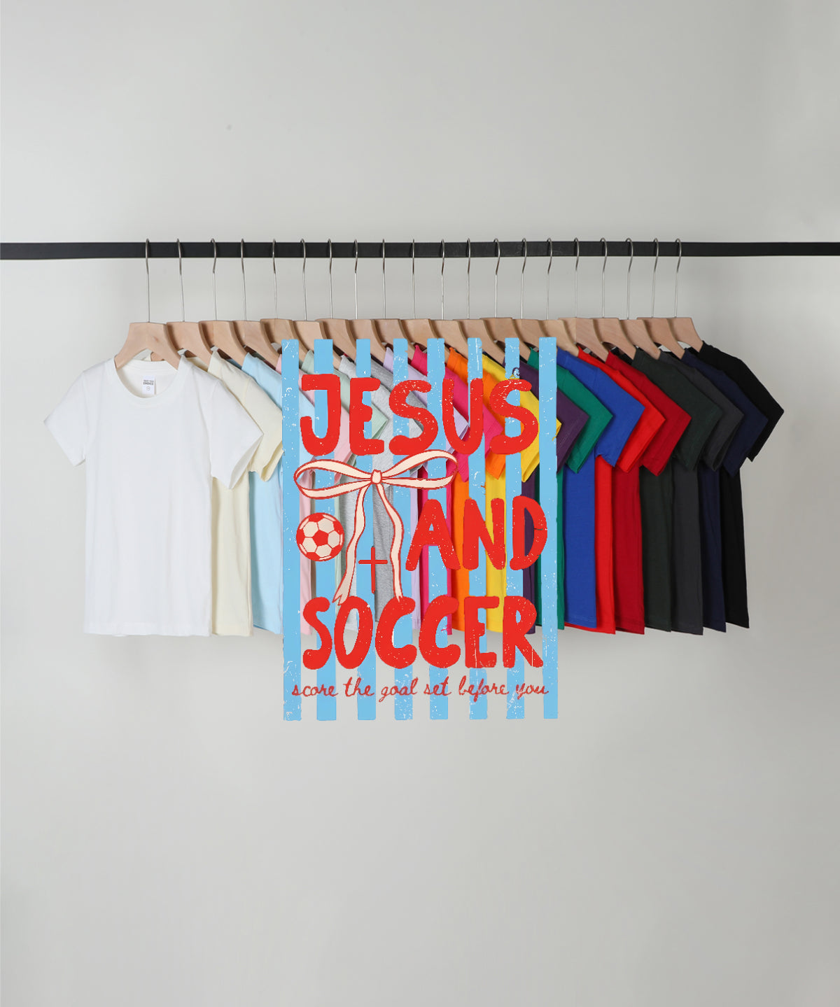 Jesus And Soccer Double Sided Kids Cotton Christian T-shirt