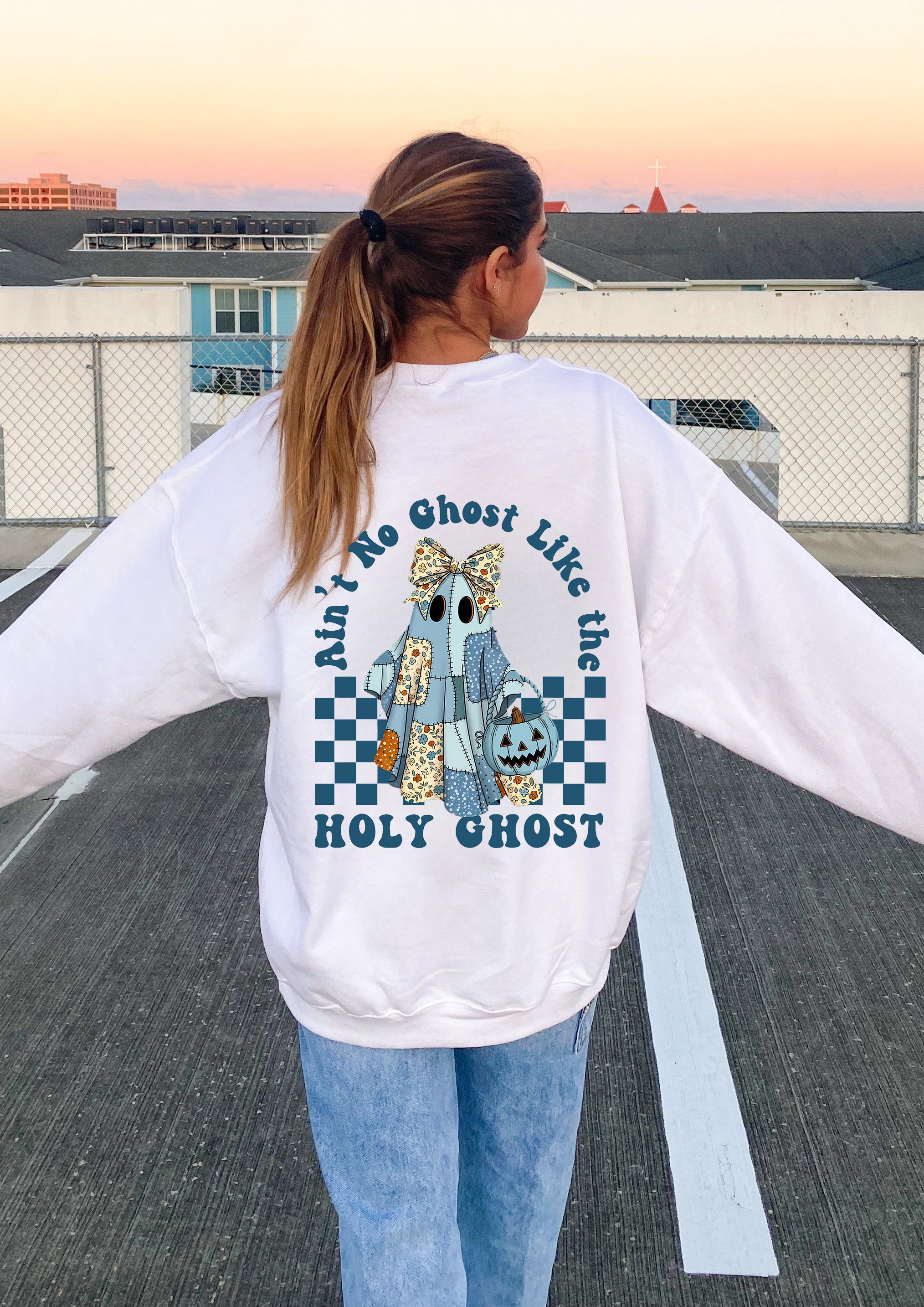 Halloween Holy Ghost Double Sided Christian Sweatshirt