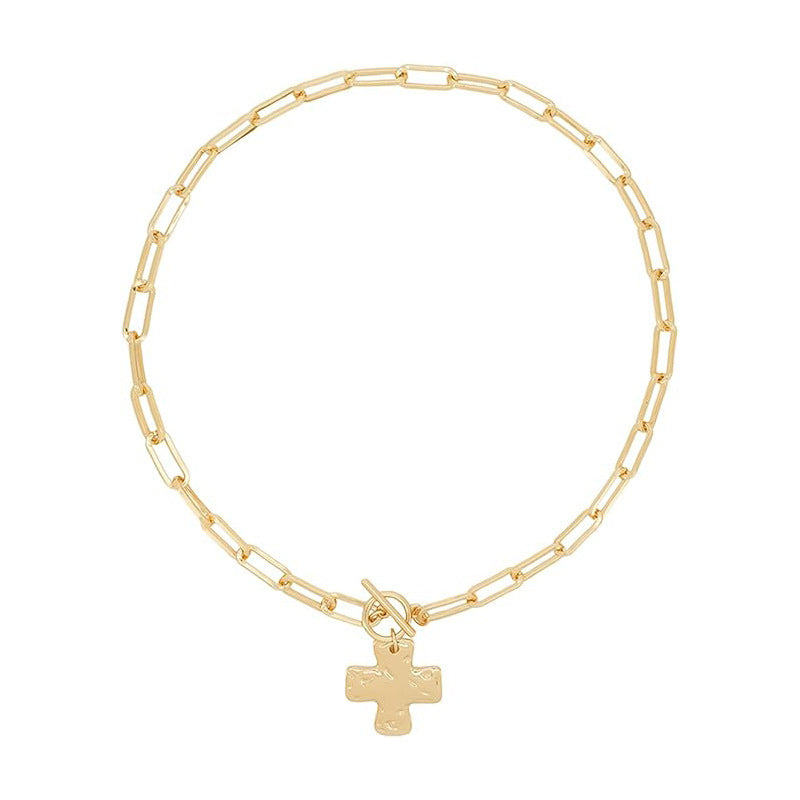 Hammered Cross Necklace