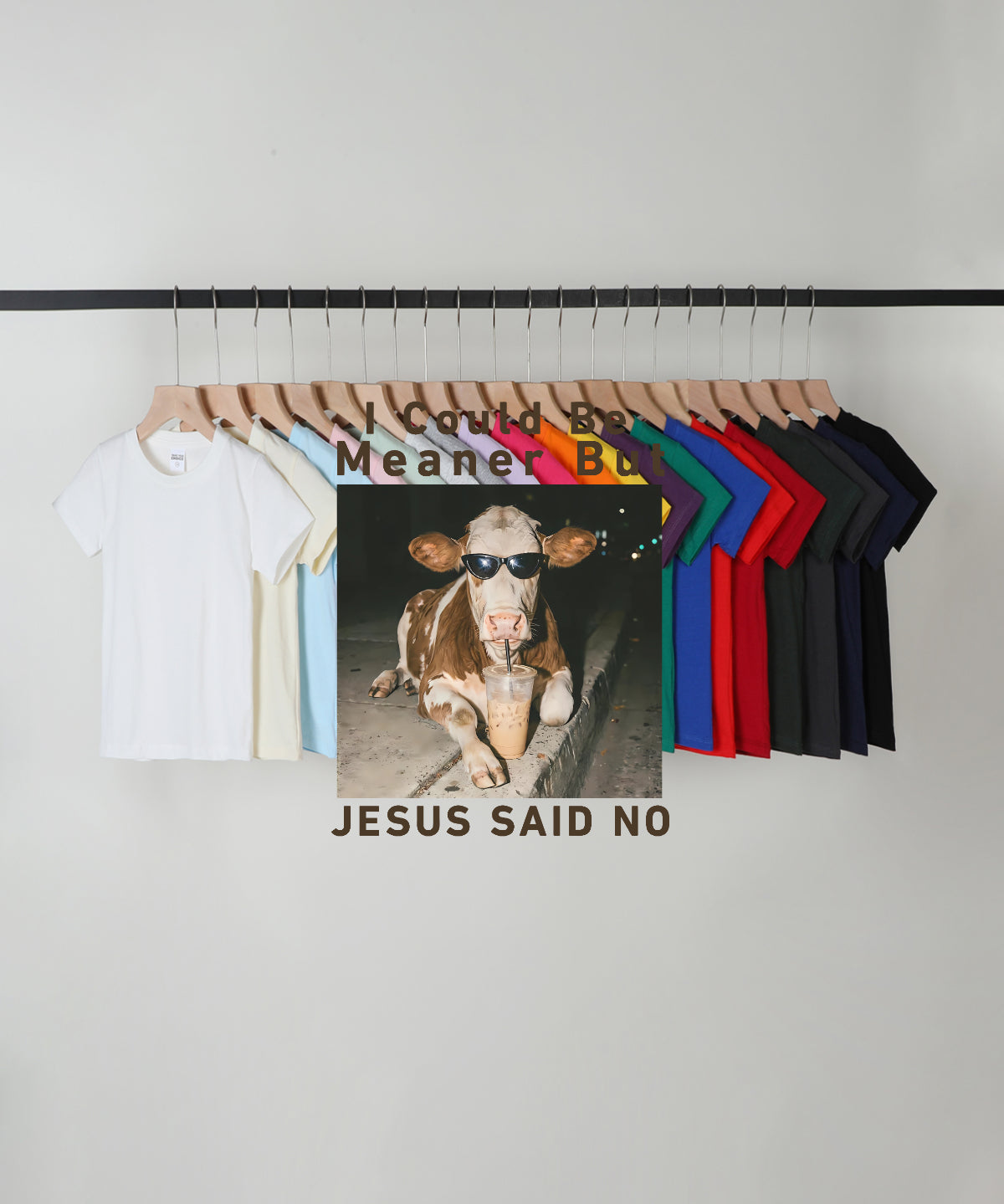 I Could Be Meaner But Jesus Said No Double Sided Kids Cotton Christian T-shirt