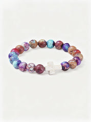 Natural Stone Cross Bracelet