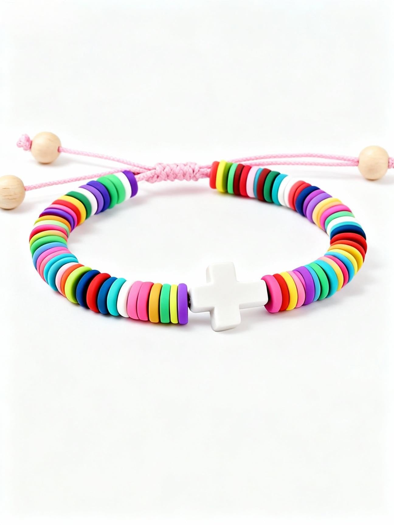 Bohemian Colored Adjustable Cross Bracelet