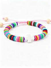 Bohemian Colored Adjustable Cross Bracelet
